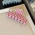 Fashion Large Hair Claw Clips for Women Girls Retro Checkered Polka Dot Strong Hold Non-slip Hair Accessories for Everyday Wear
