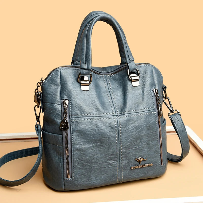 Hot Sale Of The Season New Large Capacity Women's Fashionable Casual Simple Retro Single Shoulder Crossbody Backpack Bag Zipper