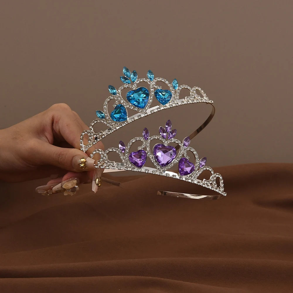 Elegant Princess Bride Crystal Crowns Wedding Rhinestone Tiaras Prom Headpiece Children Hair Accessories Jewelry Decoration