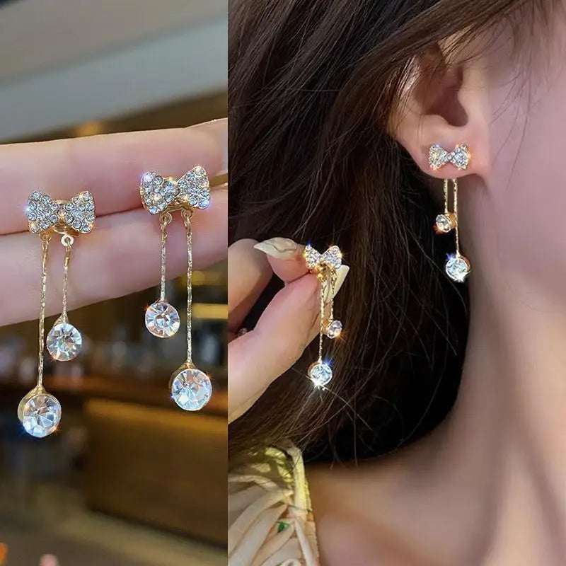 Green Crystal Butterfly Earrings
