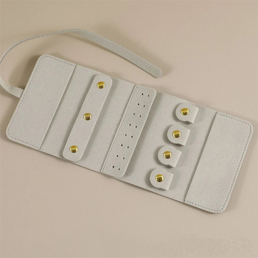 Mini Portable Travel Jewelry Storage Box Multifunctional Fashion Earrings Rings Earrings Necklaces Watches Rolled Up Storage Bag