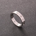 One Crystal Rings Fashion Jewelry Hollow Roman Numerals Stainless Steel Personalized Simplicity Accessories Women Rings