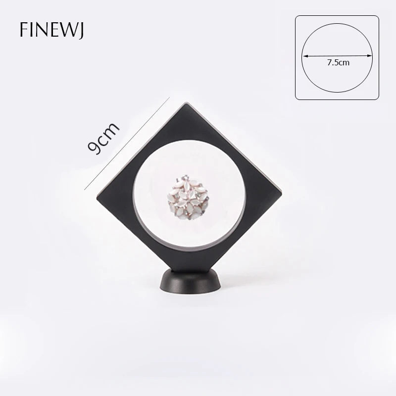 3D Floating Picture Frame Jewelry Display Shadow Box Stand Rack Coin Ring Pendant Holder Protection Gems Stone Presentation Case