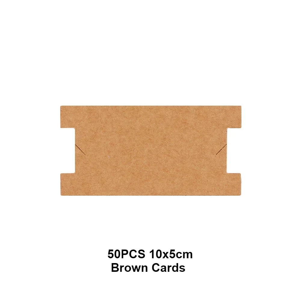 50pcs 10x5cm White Black Craft Paper Anklet Cardboard Bracelet Display Holder DIY Jewelry Packing Card Small Business Packages