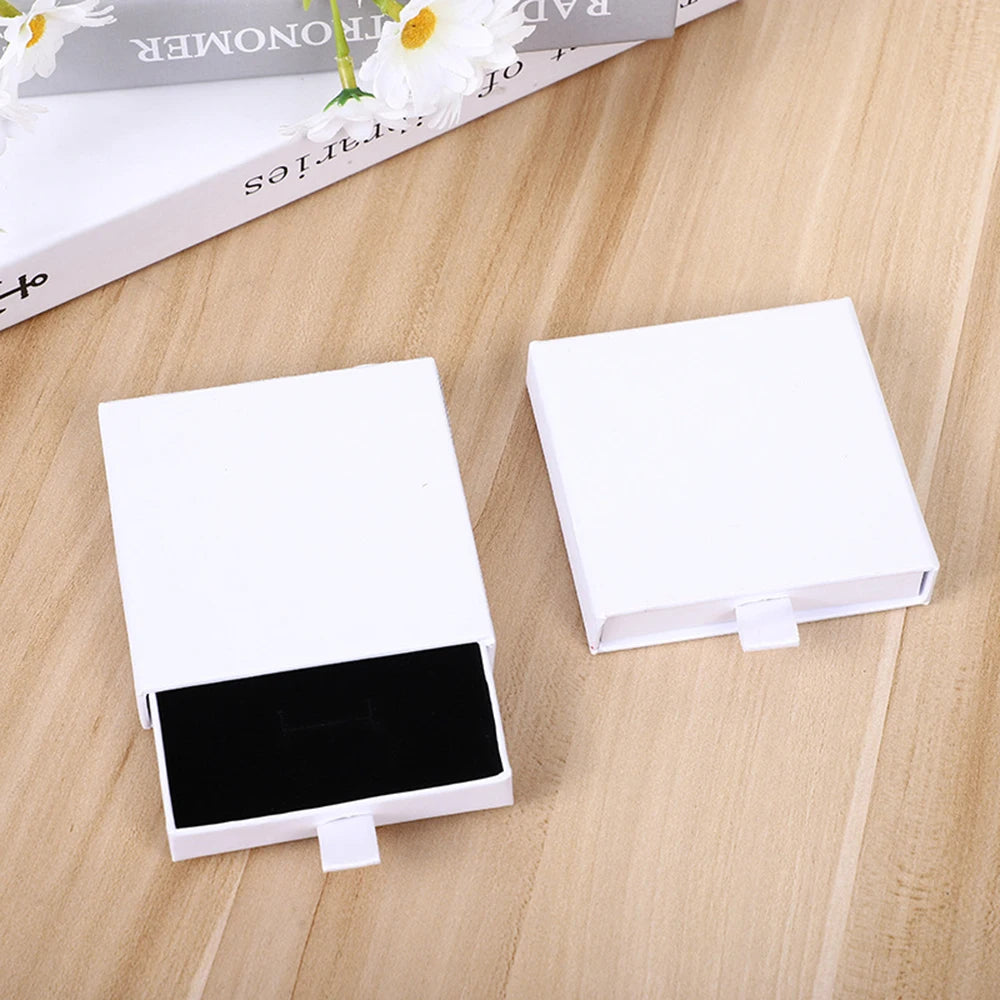 1Pc Thick Kraft Paper Drawer Jewelry Box With Sponge Greet Card for Necklace Bracelet Ring Gift Box Jewelry Packaging Box Joyero