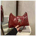Punk Style Star Design Women Hobos Shoulder Bags Casual Y2k Cool Hot Girls Pu Crossbody Bag Commuter Female Phone Handbags Purse