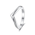 Original 925 Sterling Silver Ring Love Heart Pave CZ Crystal Stackable Rings For Women Wedding Engagement Birthday Gift Jewelry