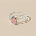 Fashion Luxury Irregular Geometric Transparent Colorful Crystal Rhinestone Zircon Round Ring For Women Shiny Jewelry Accessories
