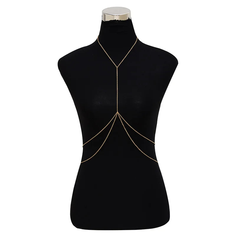 New Accessories Women Double Layer Fashion Alloy Electroplating Body Chain One Body Chain Body Chain BD7025