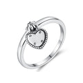 Original 925 Sterling Silver Ring Love Heart Wishbone Moon Sun Rings Crystal Rose Gold For Women Wedding Gift Luxury Jewelry