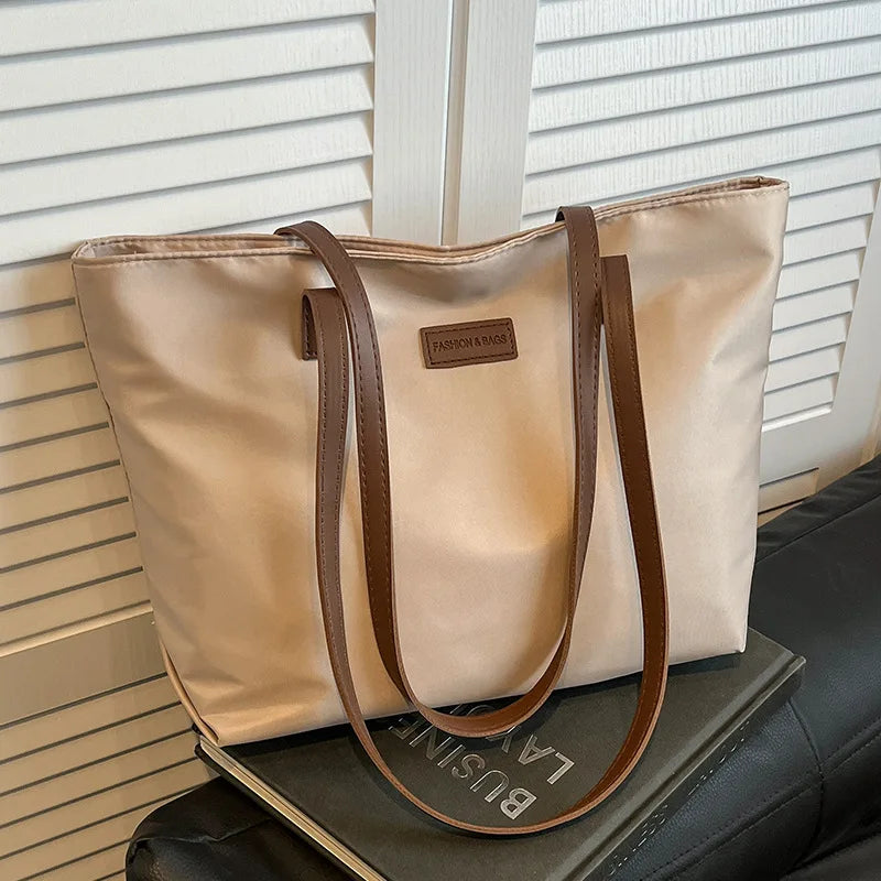 Casual Women's Oxford Cloth Shoulder Bags College Commuter Ladies Waterproof Tote Shopping Bag Large Capacity Female Handbags
