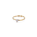 Zircon Heart Birthstone Rings For Women Gold Color Adjustable Stainless Steel Birthstone Heart Ring  Wedding Jewelry Gift BFF