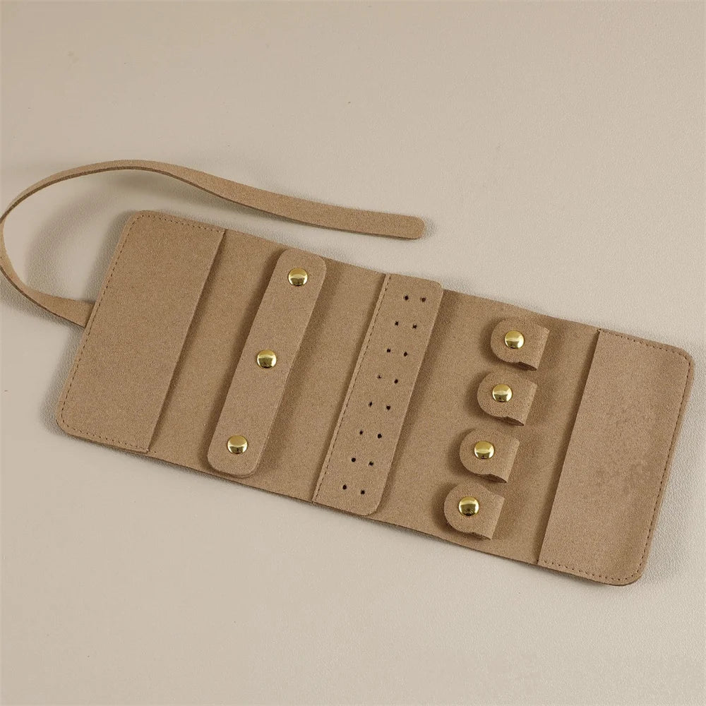 Mini Portable Travel Jewelry Storage Box Multifunctional Fashion Earrings Rings Earrings Necklaces Watches Rolled Up Storage Bag