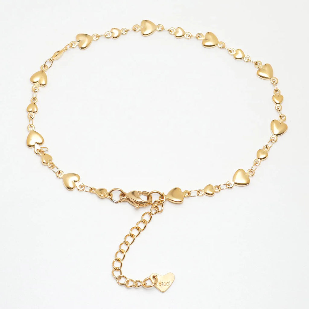 304 Stainless Steel Anklet Gold Color Chain Anklets For Women on the foot Jewelry Summer Party leg Gifts Adjustable ,1 Piece