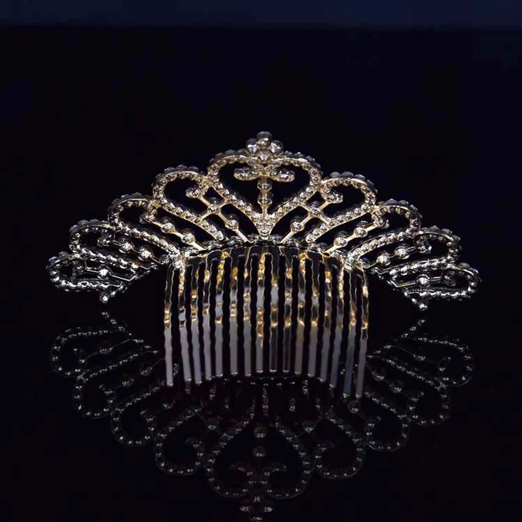 Girls Children Princess Crystal Tiaras Crowns Hair Comb Rhinestone Hairpin Bridal Wedding Hair Accessories Party Jewelry Gifts