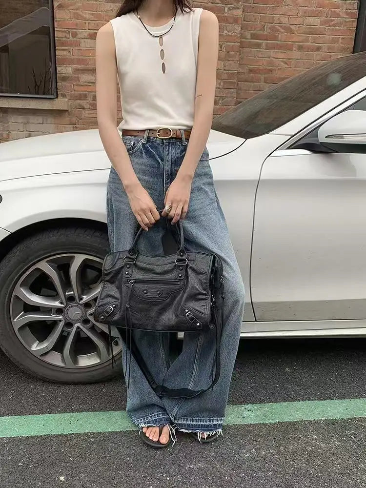 Women Bag Canvas Fashion 2024 New Fashion Red High-Capacity Shoulder Bag Pures and Bags Crossbody Girls Bag