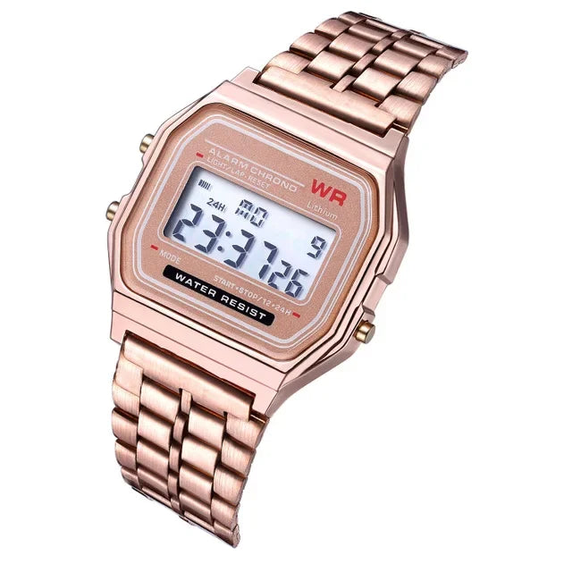 Fashion Digital Men's Watches Luxury Stainless Steel Link Bracelet Wrist Watch Band Business Electronic Male Clock Reloj Hombre