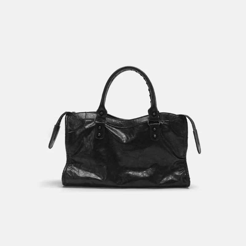 Rivet Motorcycle Bag High-end Large Capacity Shoulder Bag Textured Leather Crossbody Bag Fashionable Casual Women's Handbag