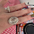 Little Deer Pearl Ring, Female Niche, Exquisite, Cute Little Deer, Folded Index Finger, Retro Ring