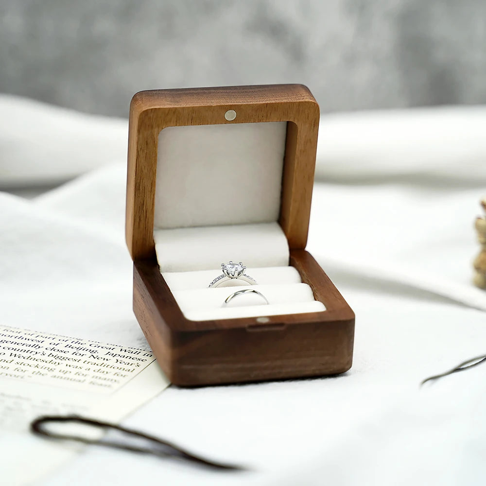 Wooden Ring Box Lover Wedding Fashion Original Wood Box for Propose Valentine gifts The adventure Besigns