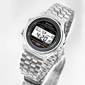YIKAZE Retro Steel Strap Watch Women's Digital Watch Luxury Round Dial Business Clock Multifunction Sports Electronic Wristwatch