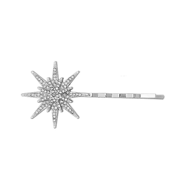 3 pieces Hairpin Set Jewelry Accessories Wedding Vintage Barrette Metal Crystal Rhinestone Star and Moon Pin Hair Clip for Women