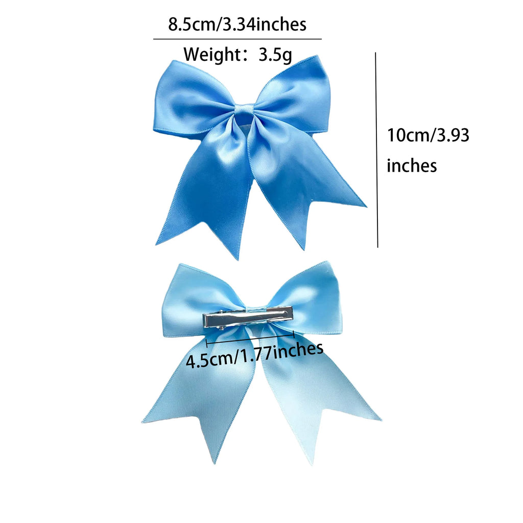 New Solid Color Ribbon Bows Hair Clip for Kids Girls Hairpins Barrettes Handmade Headwear Hair Accessories