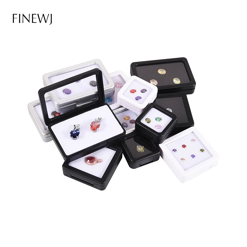 Transparent Glass Top Lid Gem Jar Box Jewelry Gem Display Storage Show Case Tool Pendant Loose Diamond Gemstone Holder Container