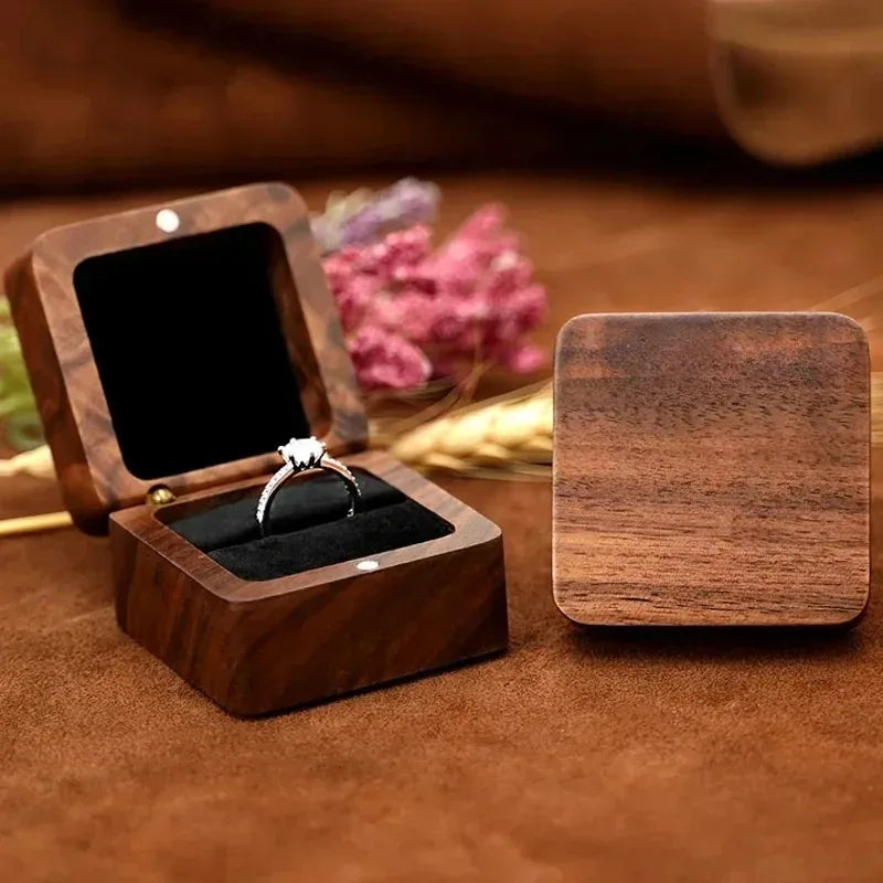 Blank Wood Jewelry Box Wedding Ring Box Earring Rings Jewelry Organizer Luxury Jewelry Anniversary Gift Bracelet Package Case