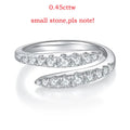 Smyoue 10 Gems Full Moissanite Rings for Women Sparkling Flawless Lab Created Diamond Wedding Band S925 Sterling Silver Jewelry