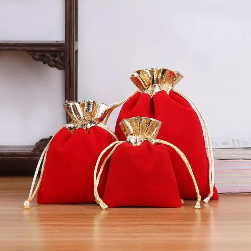 fashion jewelry Package Drawstring Velvet Bag Gift Burlap Storage Bag