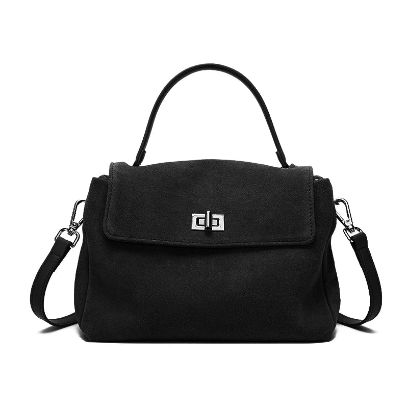 2026 NEW Autumn Winter Women's Natural Suede Leather Crossbody Bag Luxury Designer Genuine Leather Commuting Messenger Bag