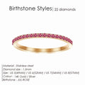EManco Rhinestone Birthstone Stainless Steel Ring Luxury Jewelry Gift 12 Zodiac Sparkling Rings for Women Wholesale US5/6/7/8