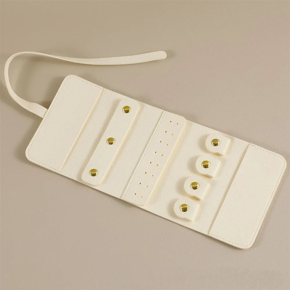 Mini Portable Travel Jewelry Storage Box Multifunctional Fashion Earrings Rings Earrings Necklaces Watches Rolled Up Storage Bag