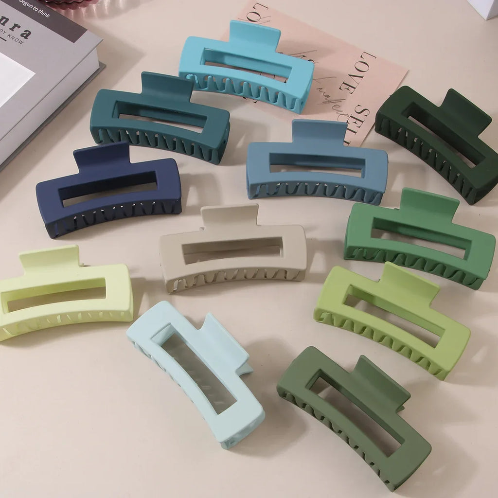 10.5CM Solid Hair Claw Elegant Hairpins Barrette Crab Hair Clips For Women Girls Korean Square Headwear Simple Hair Accessories