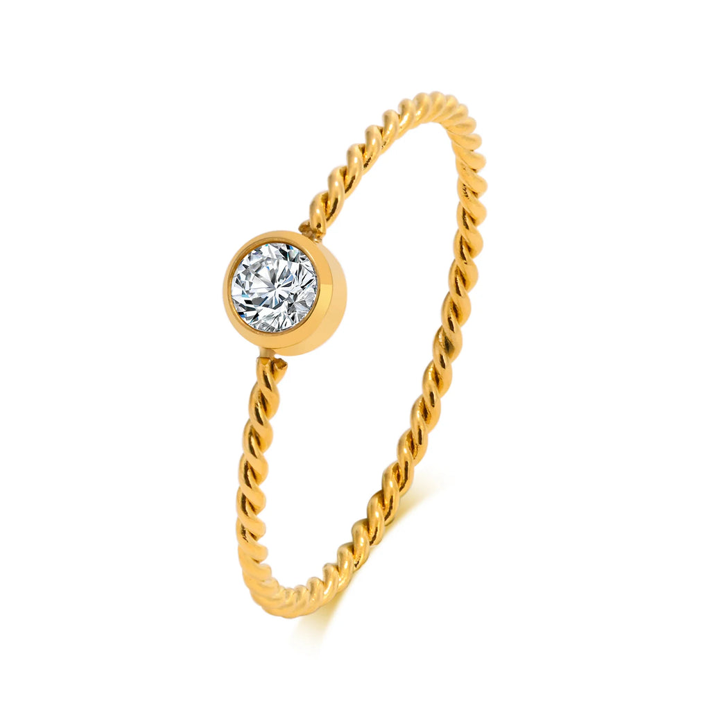 Chic Twisted Rope Slim Ring for Women, Stainless Steel Metal Wedding Rings Finger Band, New Elegant Simple Vintage Party Jewelry