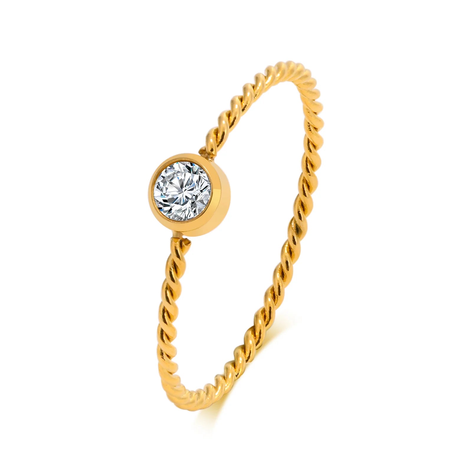 Chic Twisted Rope Slim Ring for Women, Stainless Steel Metal Wedding Rings Finger Band, New Elegant Simple Vintage Party Jewelry