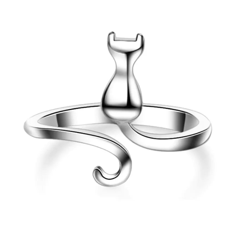 925 Sterling Silver Cat Rings For Women Engagement Luxury Designer Jewelry Female Offers With Free Shipping URBABY Jewellery