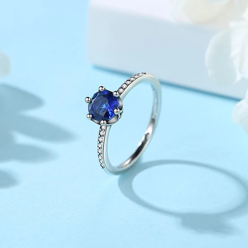 Original 925 Sterling Silver Ring Love Heart Pave CZ Crystal Stackable Rings For Women Wedding Engagement Birthday Gift Jewelry
