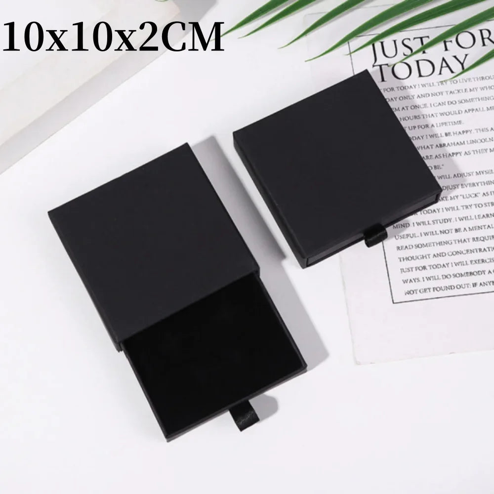1Pc Thick Kraft Paper Drawer Jewelry Box With Sponge Greet Card for Necklace Bracelet Ring Gift Box Jewelry Packaging Box Joyero