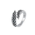 925 Sterling Silver Angel Wing Feather Stackable Open Rings For Women Beautiful Luxury Jewelry Accessories Prevent Allergy