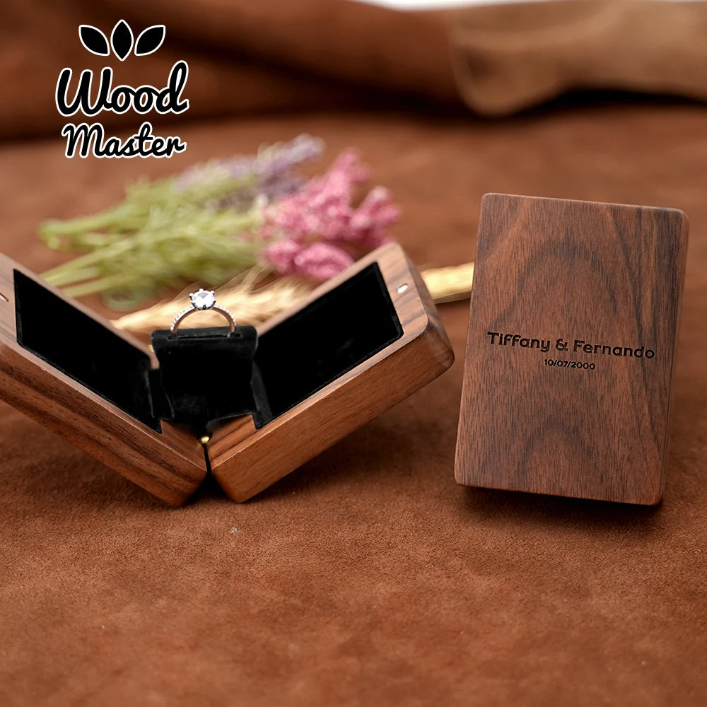 Personalised Proposal Ring Box Case Jewelry Storage Custom text Names Ring box for Wedding Rings For the girls gift anniversary