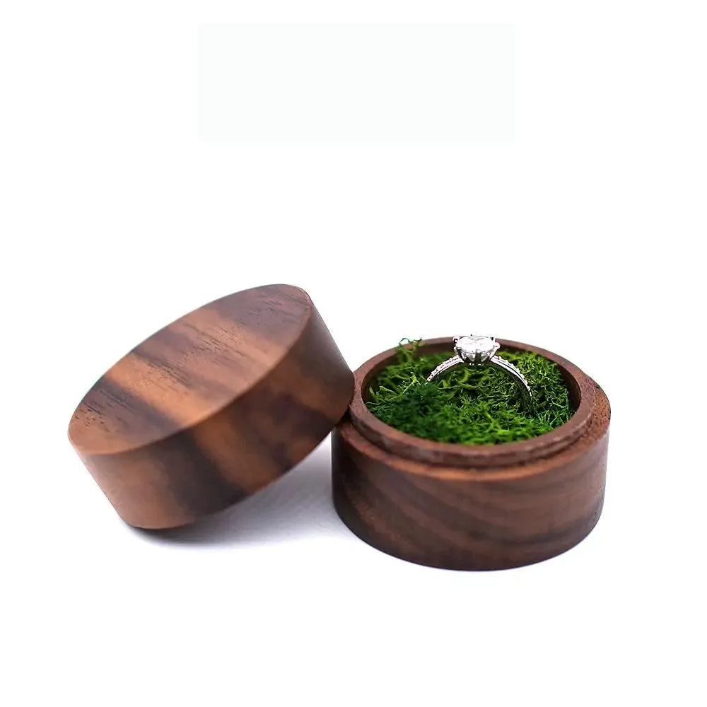 Round Proposal Case Jewelry Box Earrings Organizer Engagement Ceremony Ring Box Storage Box Ring Bearer Box Presentation Box