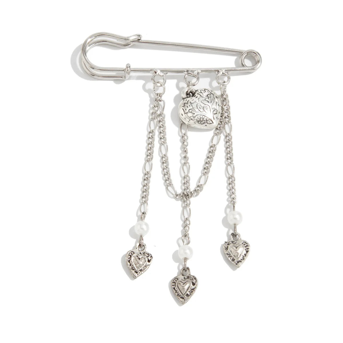 Retro Metal Heart-Shaped Tassel Pendant Pin Pants Ankle Chain 2025 Creative Sweet Imitation Pearl Girl Fashion Charm Jewelry