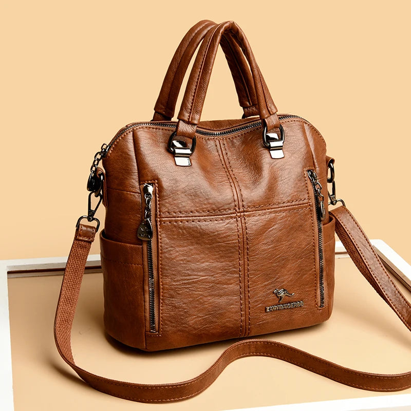 Hot Sale Of The Season New Large Capacity Women's Fashionable Casual Simple Retro Single Shoulder Crossbody Backpack Bag Zipper