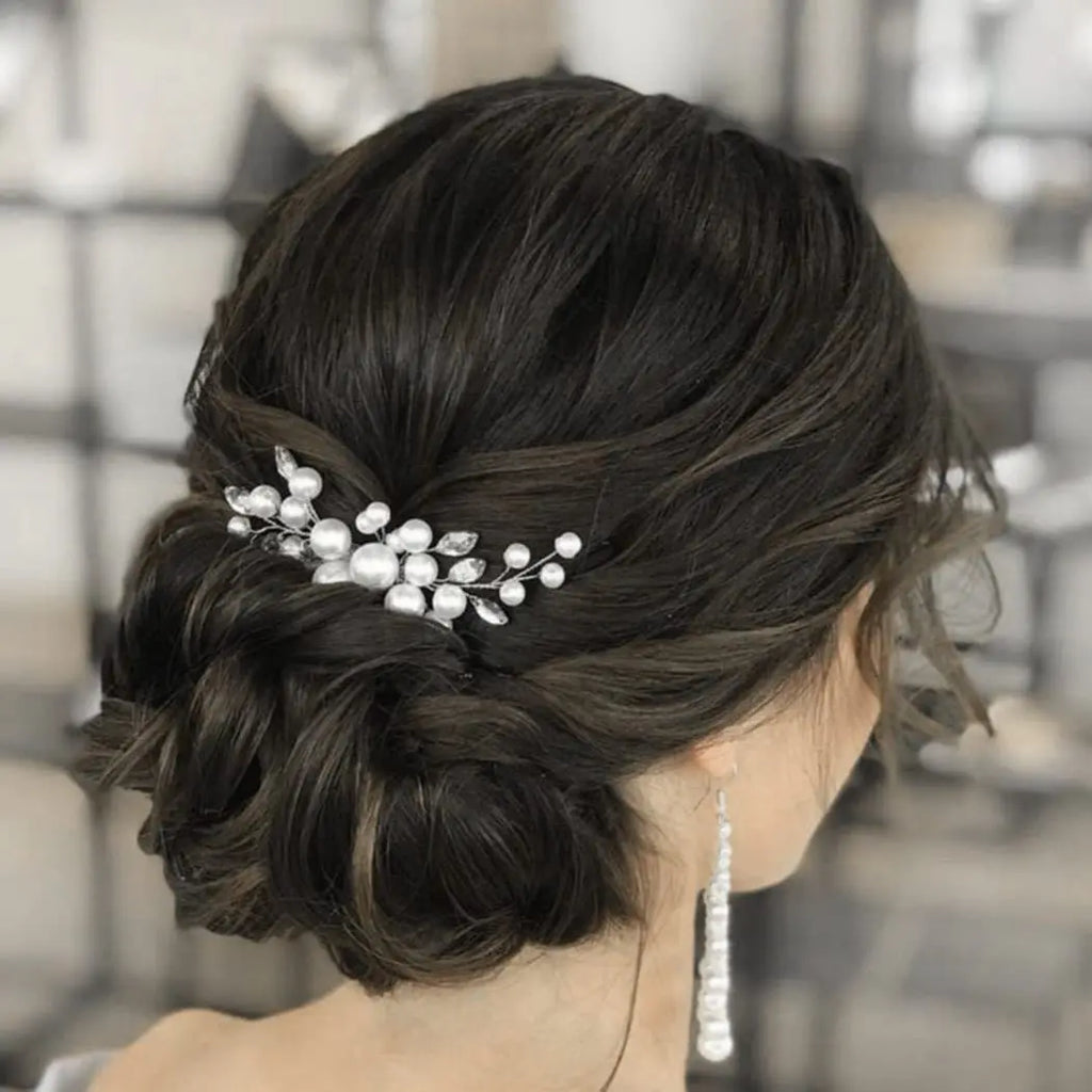 Wedding Alloy Pearl Hair Comb Jewelry Girls Handmade Hairpin Hair Comb Bridal Tiaras Wedding Hair Accessory Jewelry Gift
