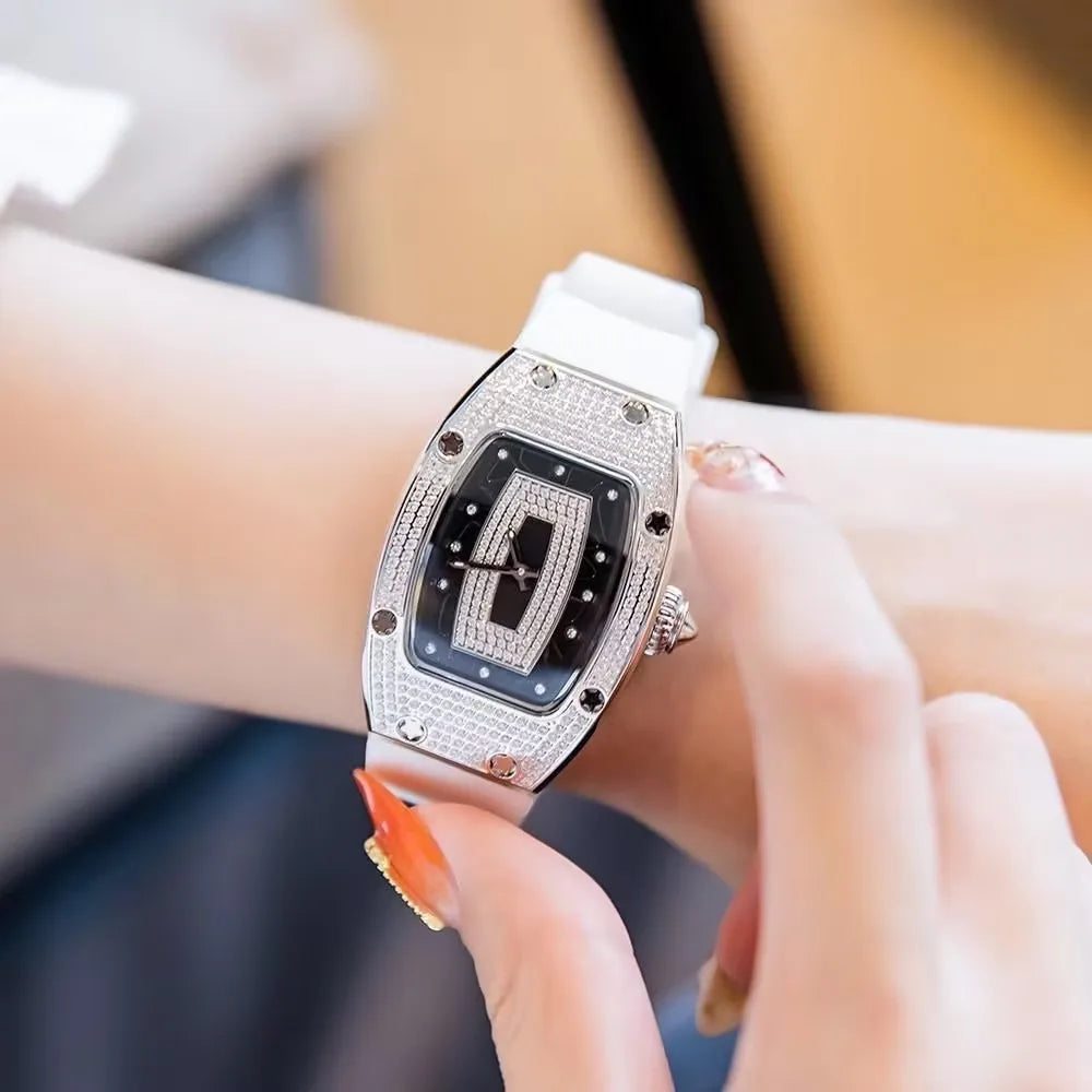 New Fashion Luxury Tonneau Watches For Woman Crystal Silicone Jelly Quartz Watch Students Gifts Reloj Mujer Ladies Wristwatches