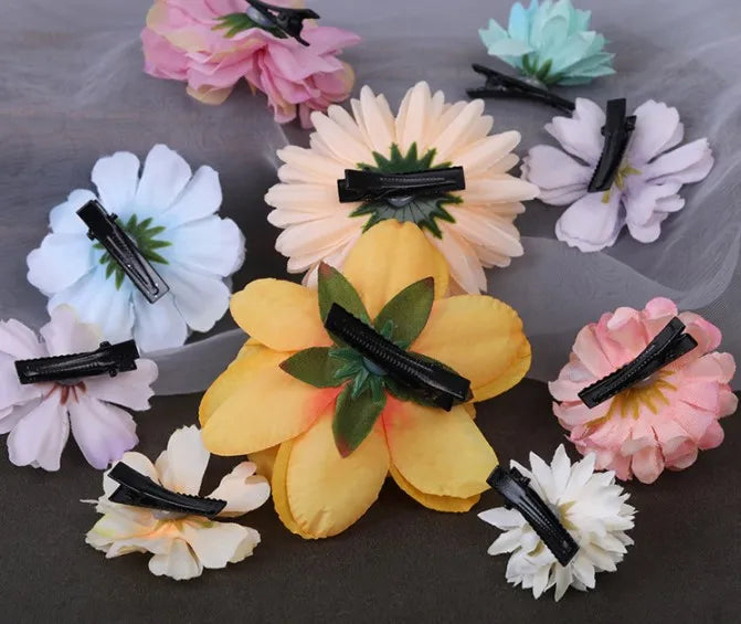 Silk Flower Set japan Kimono hair pins Side Hair Clip Barrettes Japanese Cute Chrysanthemum bridal wedding Hair Accessories