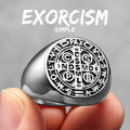 Catholic Saint Benedict Exorcism Amulet  Men Rings Stainless Steel Women Jewelry Vintage Punk Fashion Accessories Gift Wholesale