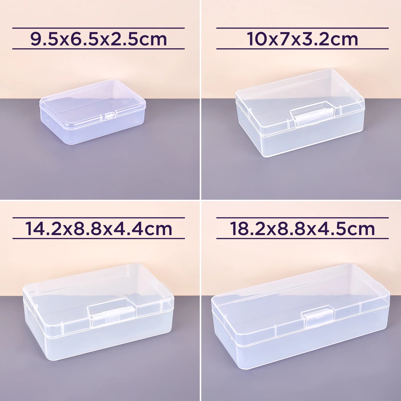 Small Rectangular Plastic Box Storage Boxes Polypropylene PP Parts Transparent Box Sample Packaging Box Jewelry Storage Case